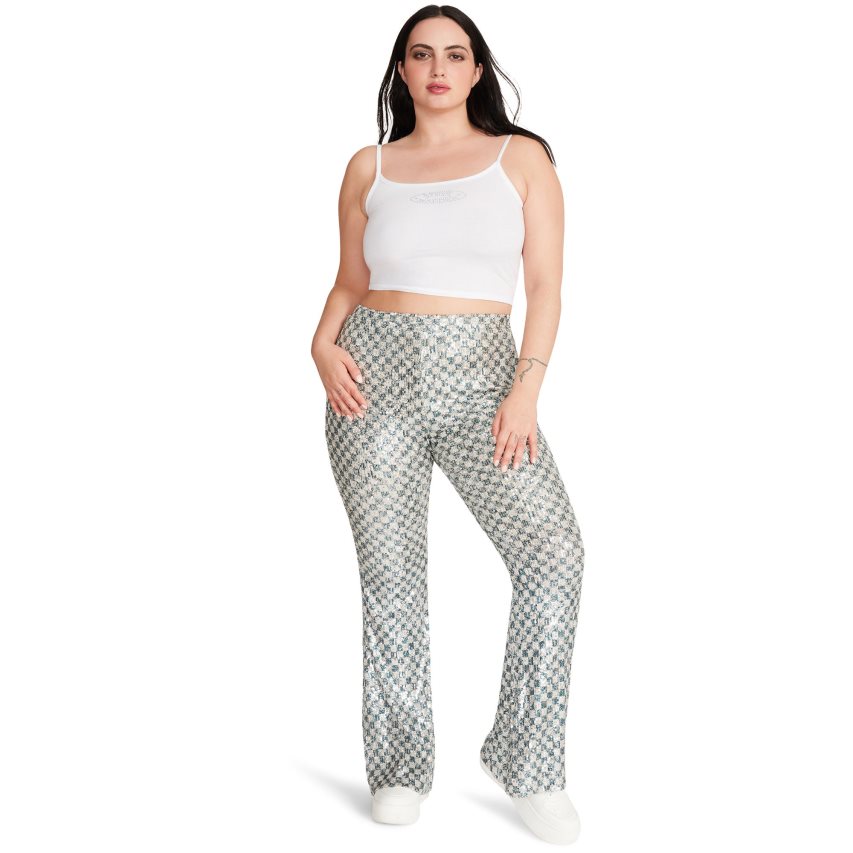 Pantalones Steve Madden Shae Mujer Plateadas | ES SW23E6